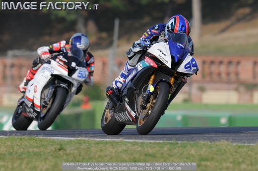 2009-09-27 Imola 1199 Acque minerali - Supersport - Warm Up - Fabien Foret - Yamaha YZF R6